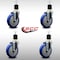 Service Caster 5'' SS Blue Poly Wheel Swivel 1-7/8'' Expanding Stem Caster Set, 4PK SCC-SSEX20S514-PPUB-BLUE-178-4 - alternate 2